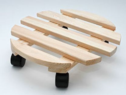 Bild von Blumenroller, Ø 30 cm, Kiefer, rund auf 4 Rollen -Made in Germany-