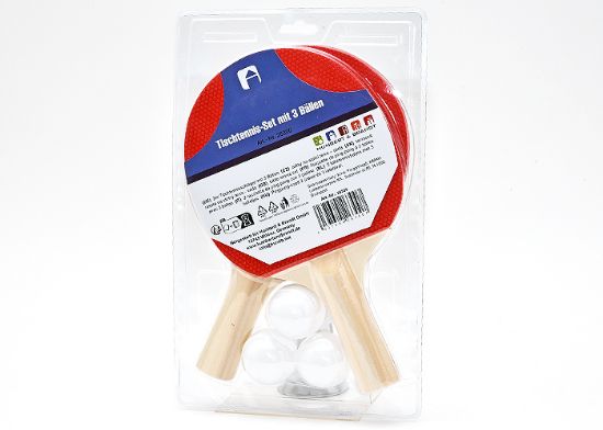 Bild von Tischtennis-Set mit 3 Bällen auf Doppelblister